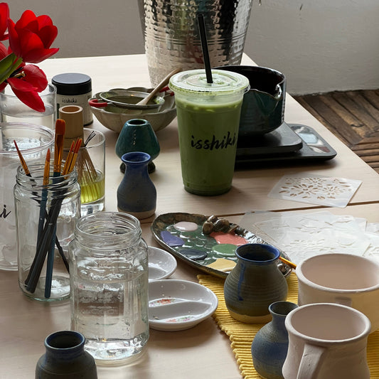 Matcha & Masterpieces: A Ceramic Painting Social