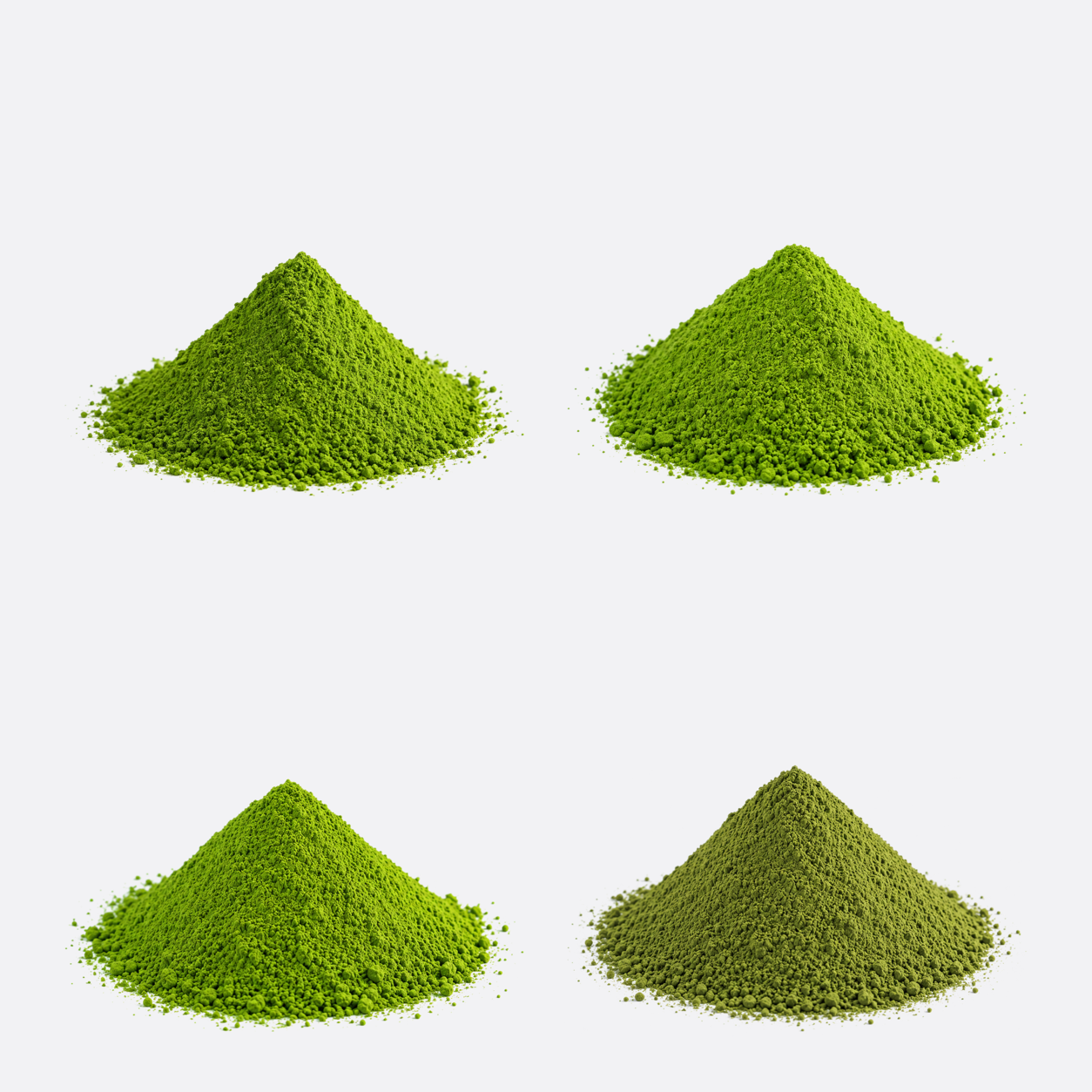 Isshiki wholesale matcha sample set: Yuki, Ichigo, Ikigai, and N08 matcha powders